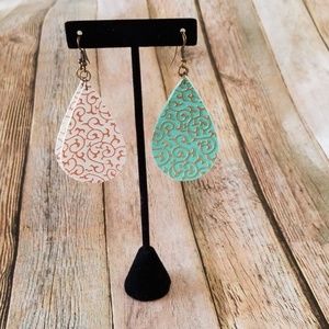 2 PAIR OF FAUX LEATHER EARRINGS